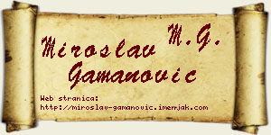 Miroslav Gamanović vizit kartica